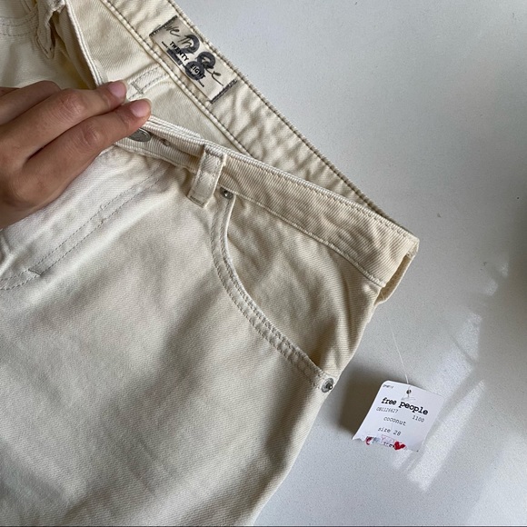 FREE PEOPLE ~ NWT Cream Distressed Mini Skirt - Picture 7 of 7